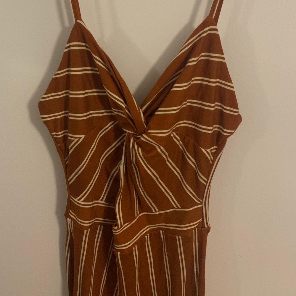 Orange striped jumpsuit